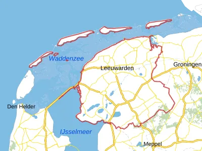 Kaart van Friesland