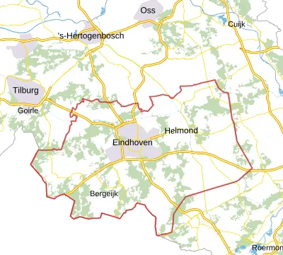 Kaart van Brabant-Zuidoost