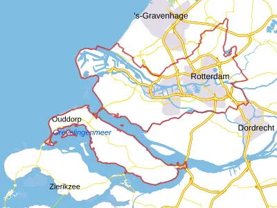 Kaart van Rotterdam-Rijnmond